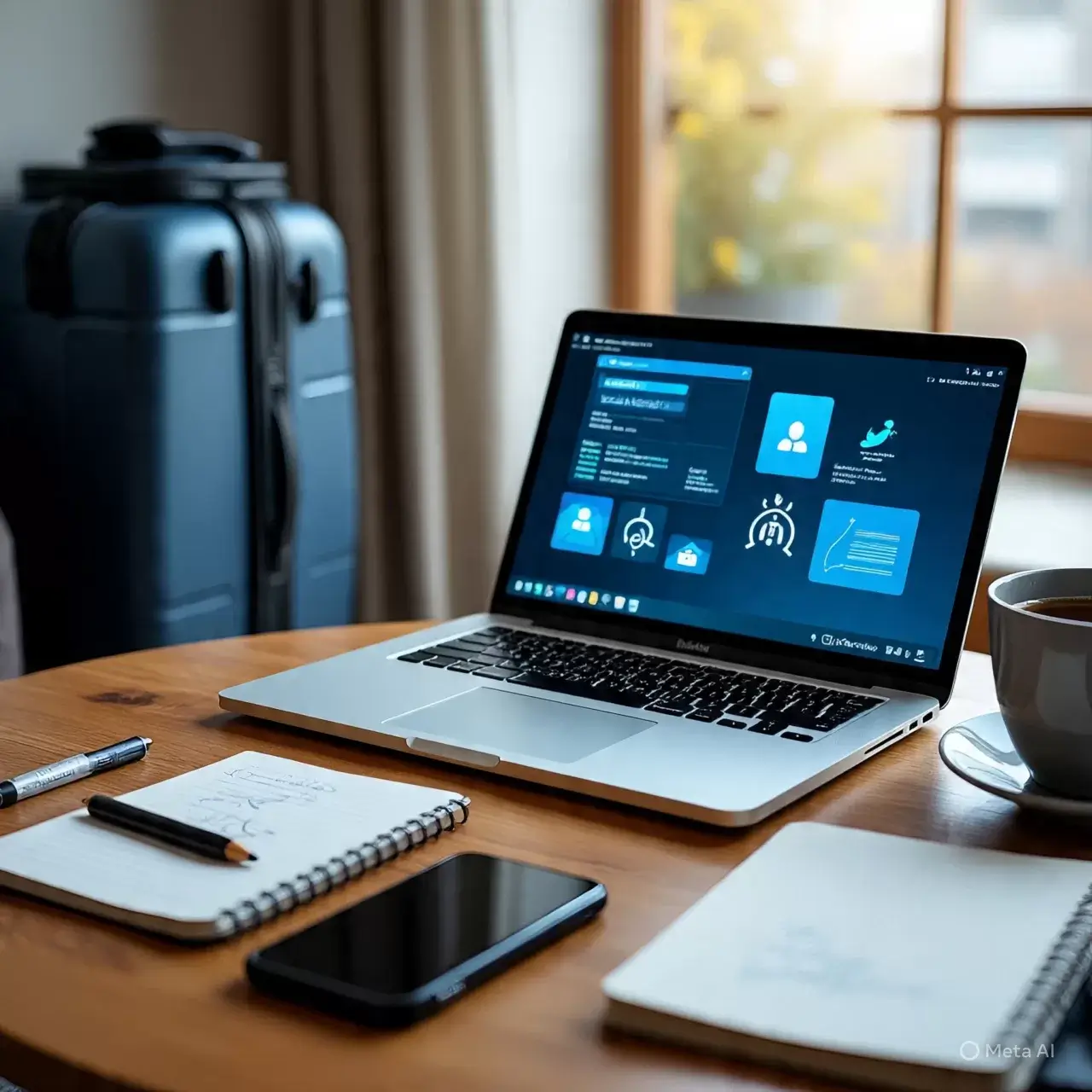 AI-powered digital assistant helping a traveler plan a smart trip in 2025