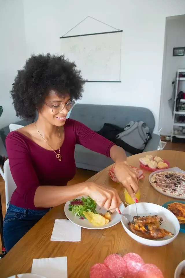 Traveler enjoying healthy travel food